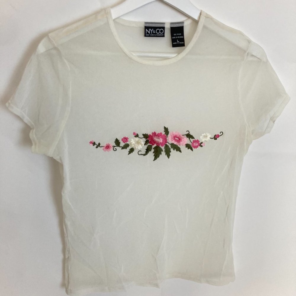 New York & company sheer shirt size  L